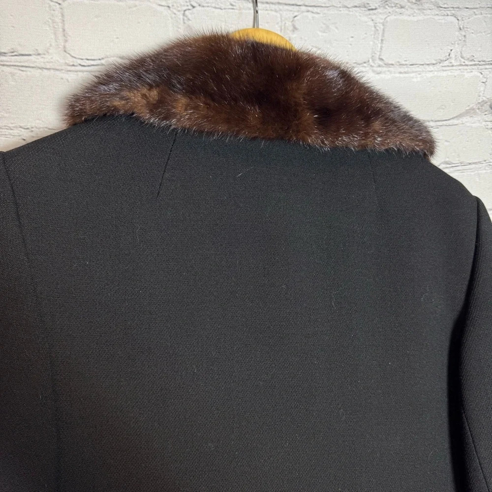 Vintage John T. Shayne Stegari Women’s Virgin Wool Fur Trimmed Coat size M/L - Picture 14 of 16